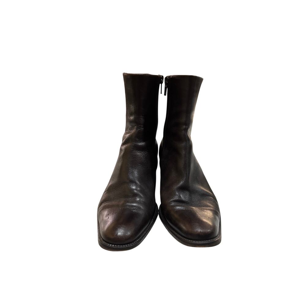 San Maurizio Women’s Brown Leather Side Zip Ankle Boots Made in Italy